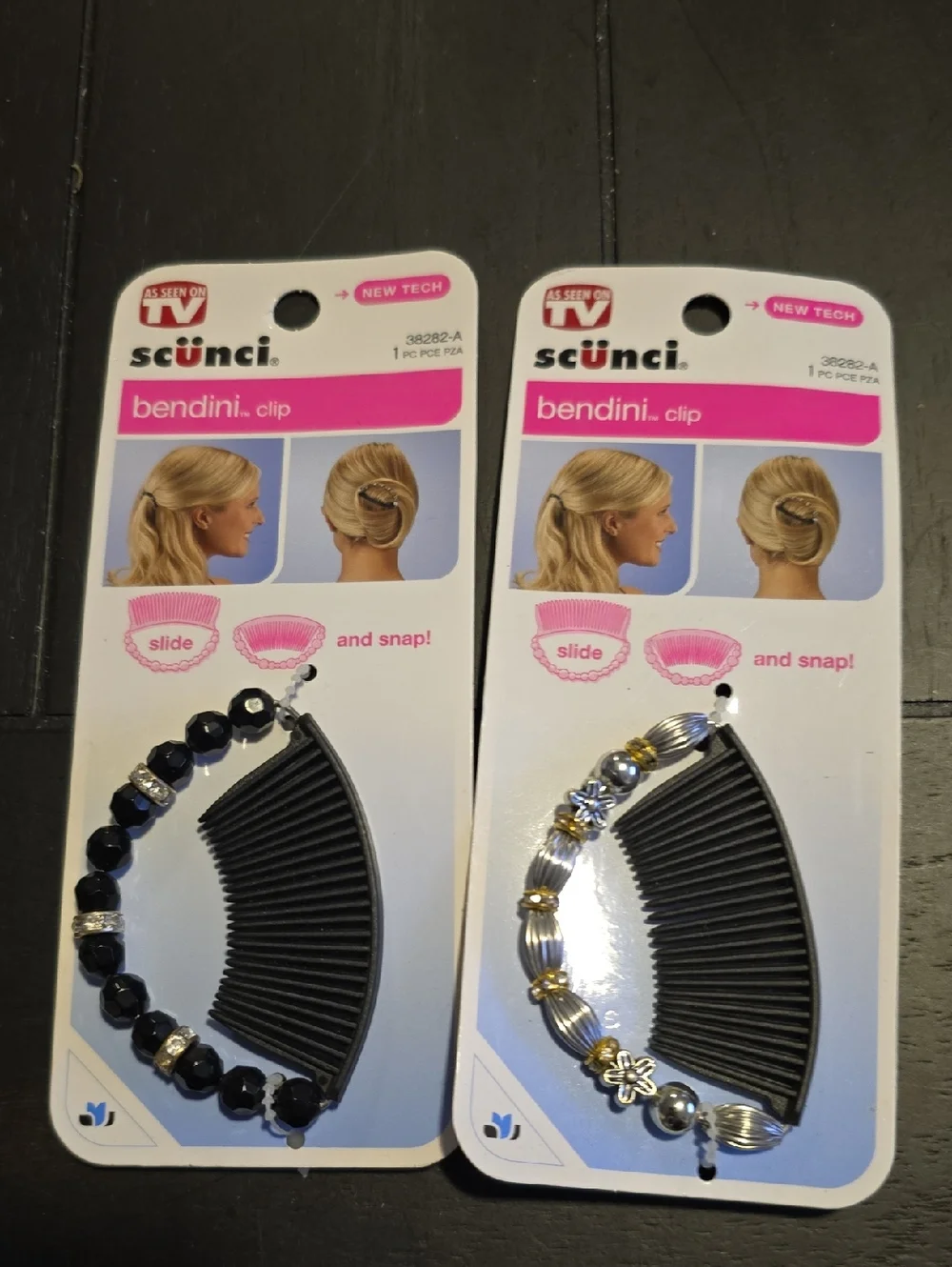 scünci Bendini Hair Clip Set Of 2 With Beaded Designs